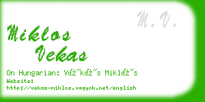 miklos vekas business card